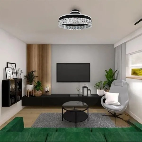 LED Stmievateľný prisadený luster LED/75W/230V 3000-6500K čierna + diaľkové ovládanie