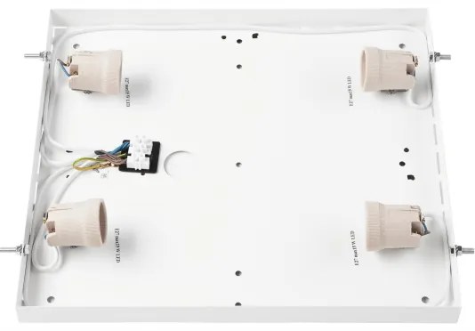 Stropné svietidlo NATURAL SQUARE 4xE27/15W/230V 39x39 cm borovica/čierna