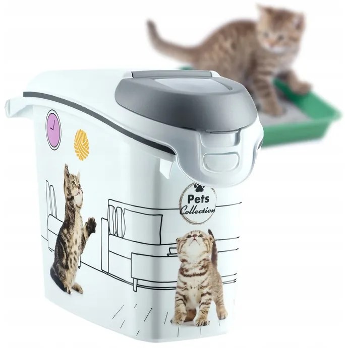 Kontejner a úložný box na granule pro kočky, 15l/6kg CAT