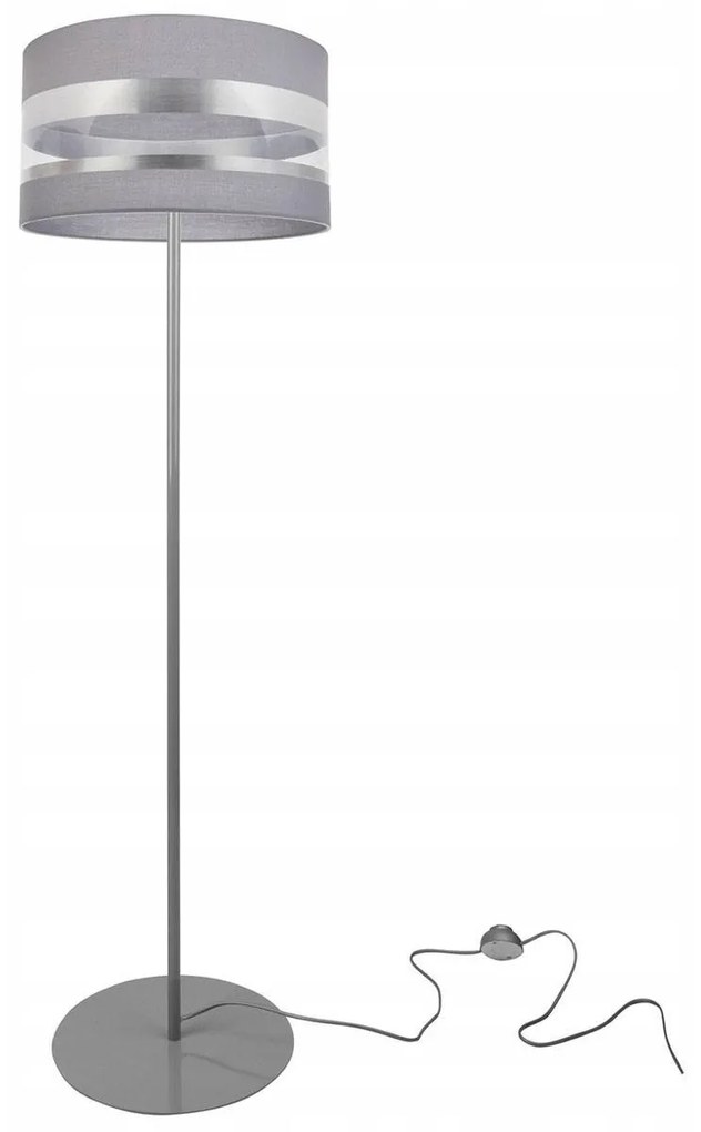 Stojacia lampa Intense chrome, 1x textilné tienidlo (výber zo 6 farieb), (výber z 3 farieb konštrukcie), (fi 35cm), o