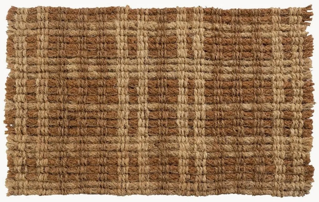 Ručne vyrobená rohožka z kokosového vlákna Plaid