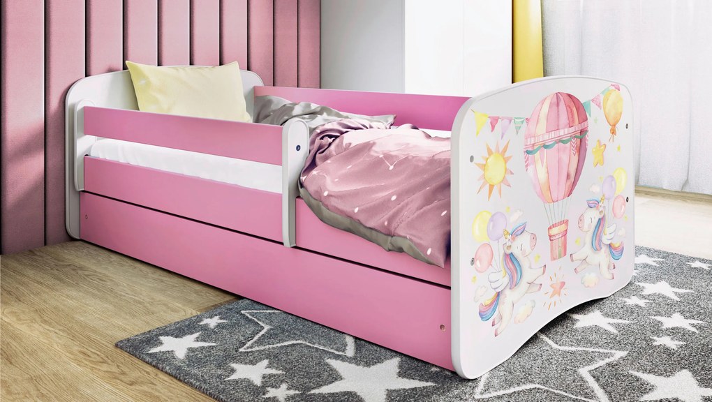 XXXLutz POSTEĽ PRE DETI A MLÁDEŽ 80/160 cm, biela, pink MID.YOU - Detské izby - 00214200021X