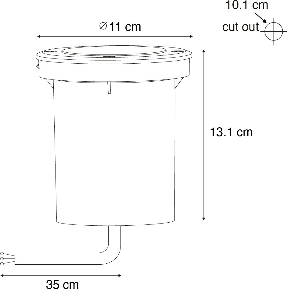 Sada 6 moderných vonkajších bodových svetiel čiernych 35 mm nastaviteľných IP65 - Delux