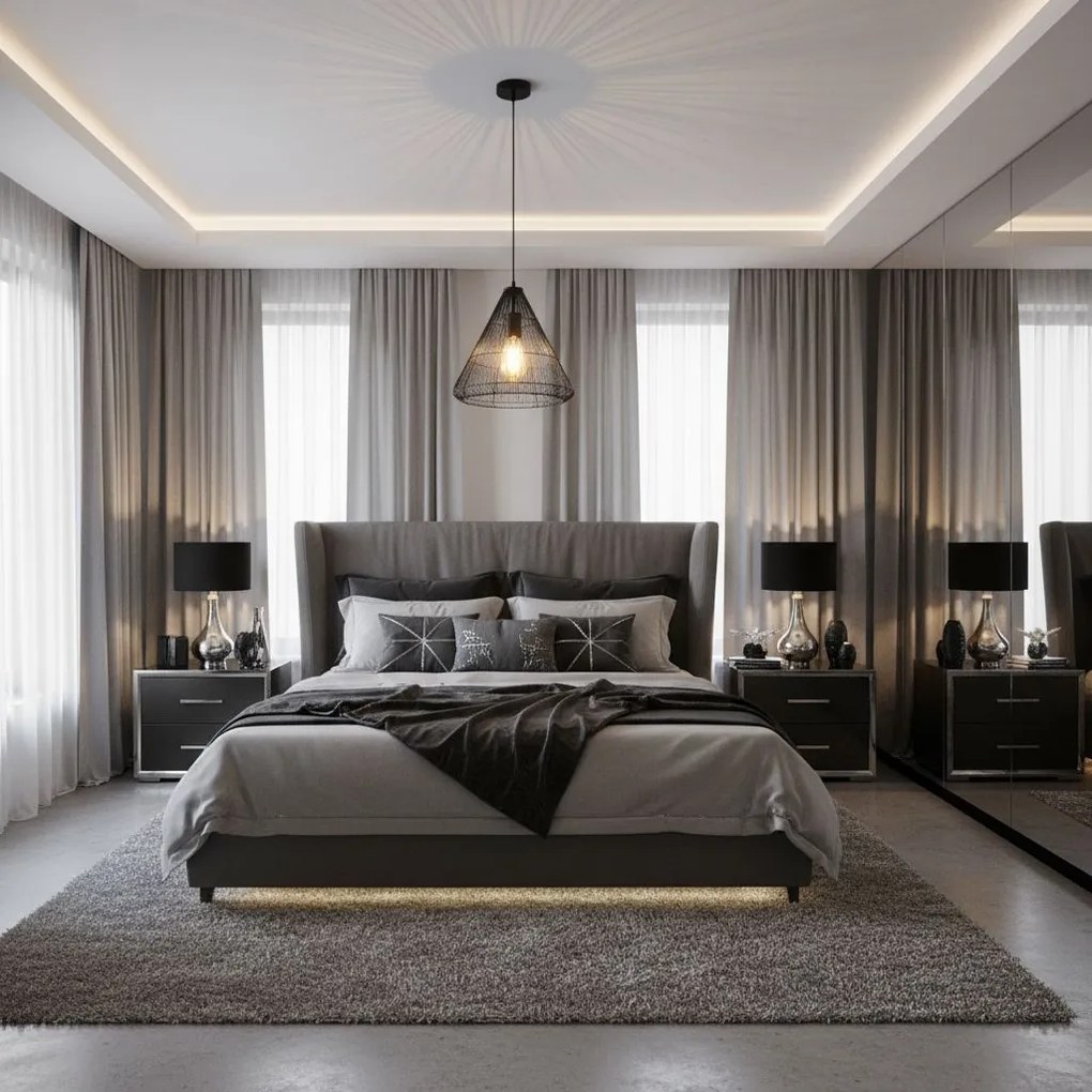 Toolight - Stropné svietidlo čierny diamant 1xE27 LH2065, čierna, OSW-00465