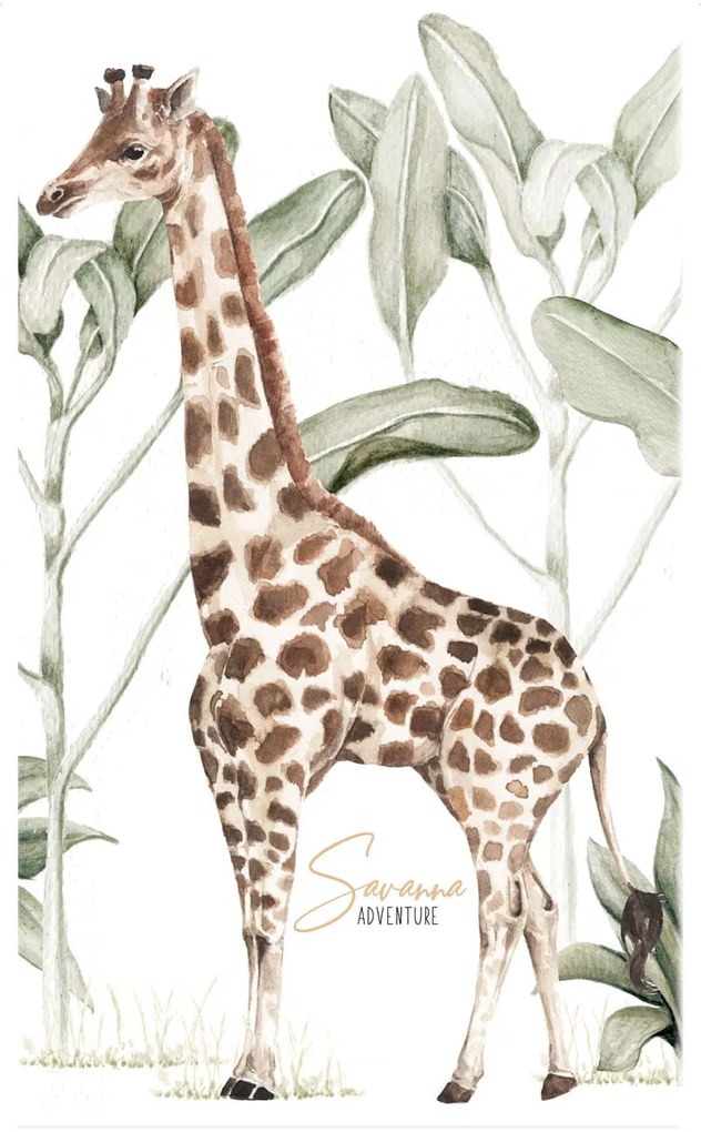 Dekornik Samolepka do detskej izby dobrodružstvo savana / žirafa