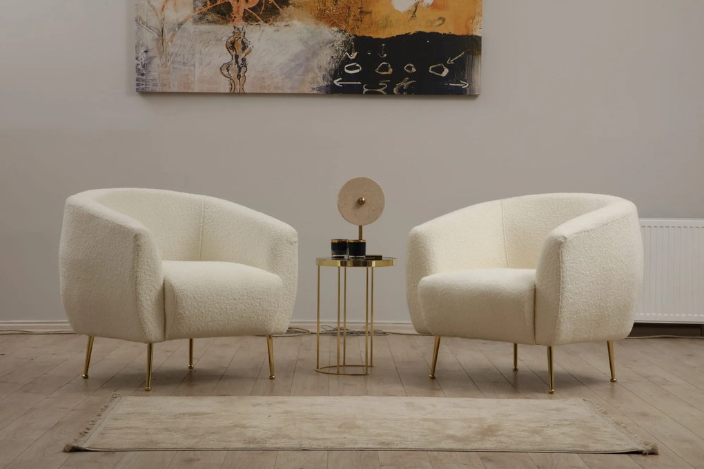 Estetické kreslo Eses Bouclette, 70 x 82 cm - krémová