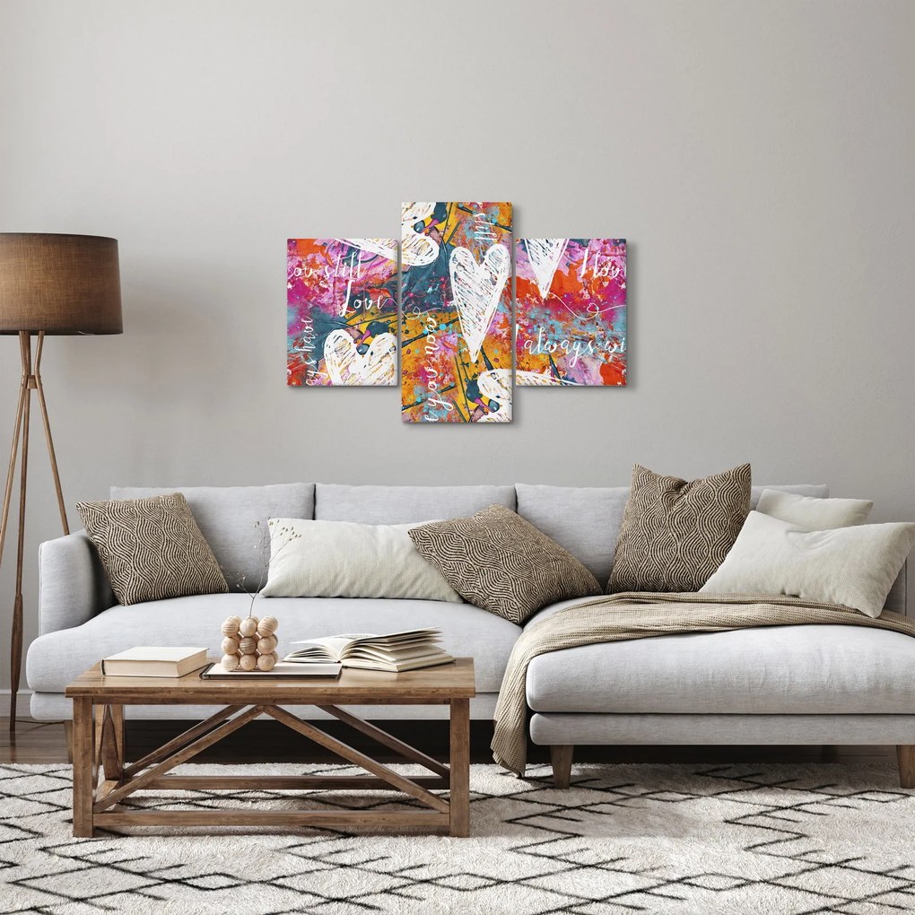 Obraz - Srdce na abstraktnom pozadí (90x60 cm)