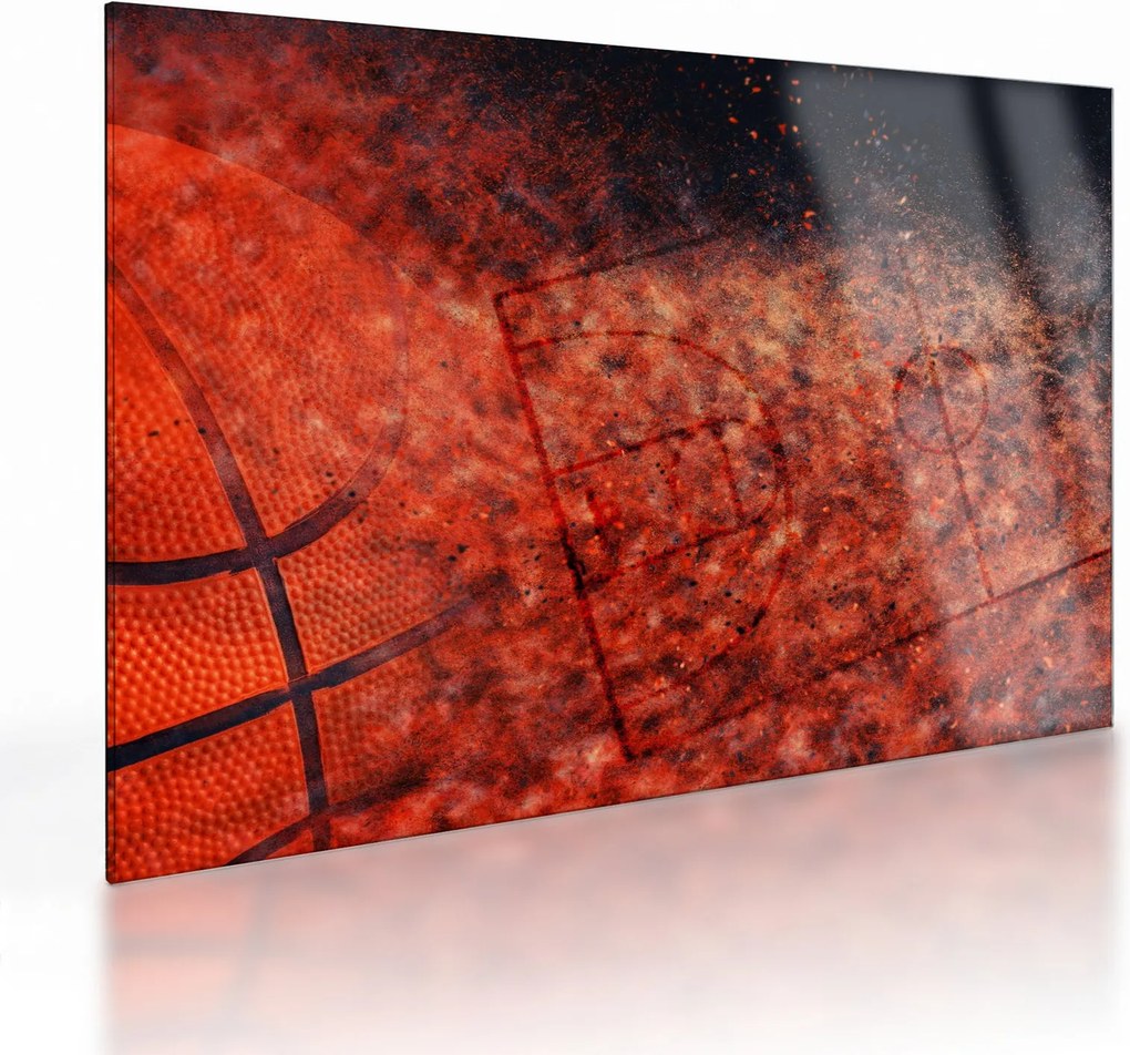 Sklenený obraz - Basketbalová lopta (70x50 cm)