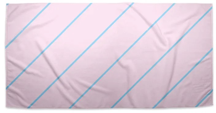 Sablio Uterák Modré pruhy na ružovej - 50x100 cm