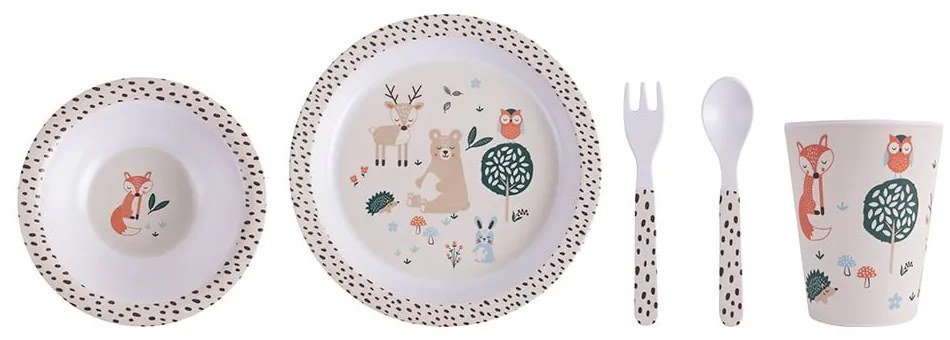 Detská jedálenská súprava 5 ks Woodland – Ladelle