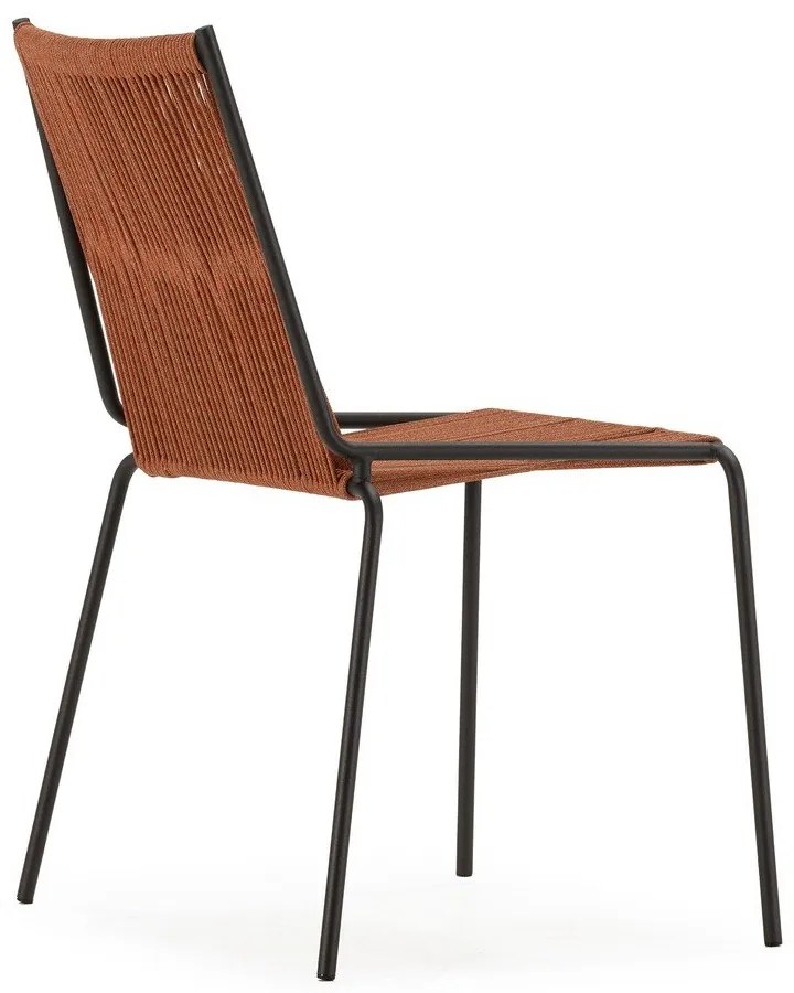 Terakotové kovové stohovateľné jedálenské stoličky v súprave 2 ks Emily – Marckeric