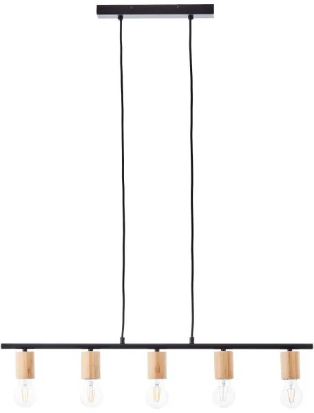 Brilliant - Luster na lane KERRY 5xE27/40W/230V čierny/bambus