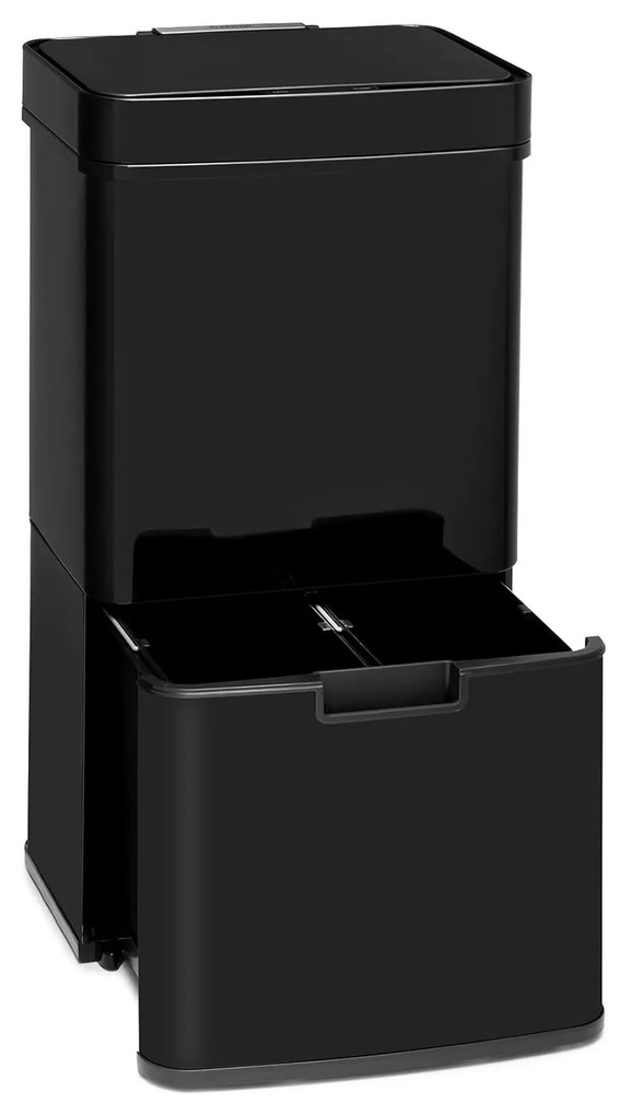 Touchless Black Stainless Steel, odpadkový kôš, senzor, 72 l, čierny