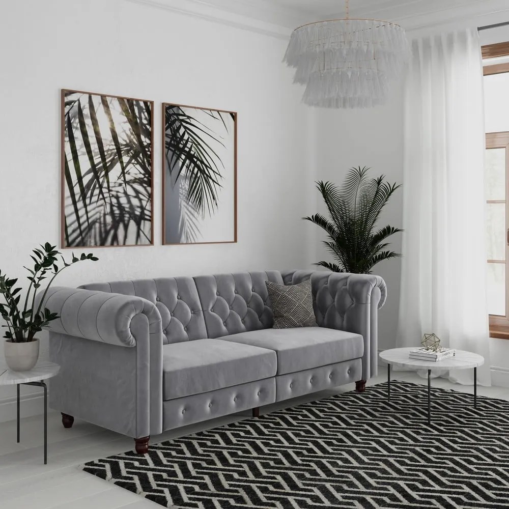 Svetlosivá zamatová pohovka 236 cm Felix – Støraa