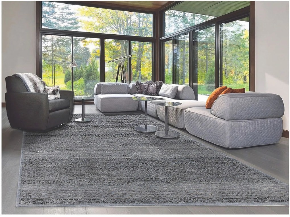 Ručne viazaný kusový koberec Diamond DC-MAMLOOK jeans blue / black, 140x200, modrá, chodba / predsieň, Diamond Carpets India