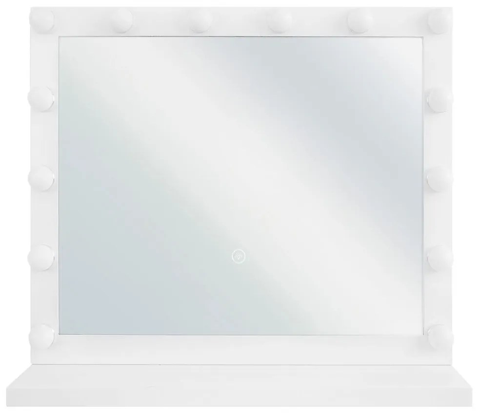 Stojanové zrkadlo LED 50 x 60 cm biele BEAUVOIR Beliani