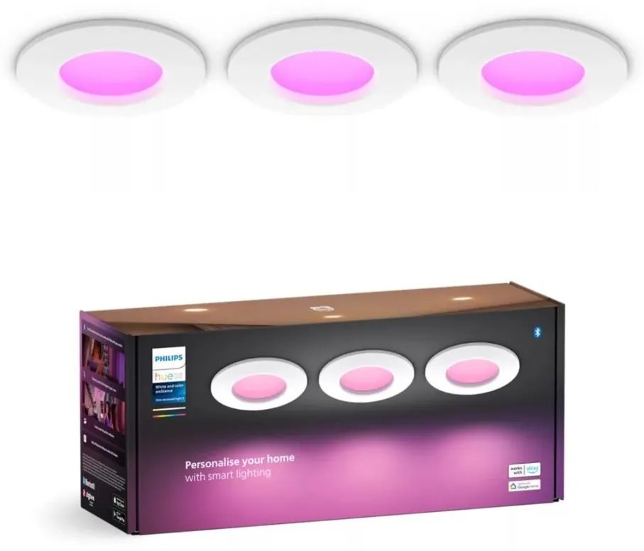 Philips -SADA 3x LED RGBW Stmievateľné kúpeľňové svietidlo Hue SLIM LED/8,3W/230V