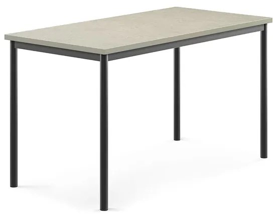 Stôl SONITUS, 1400x700x760 mm, linoleum - svetlošedá, antracit