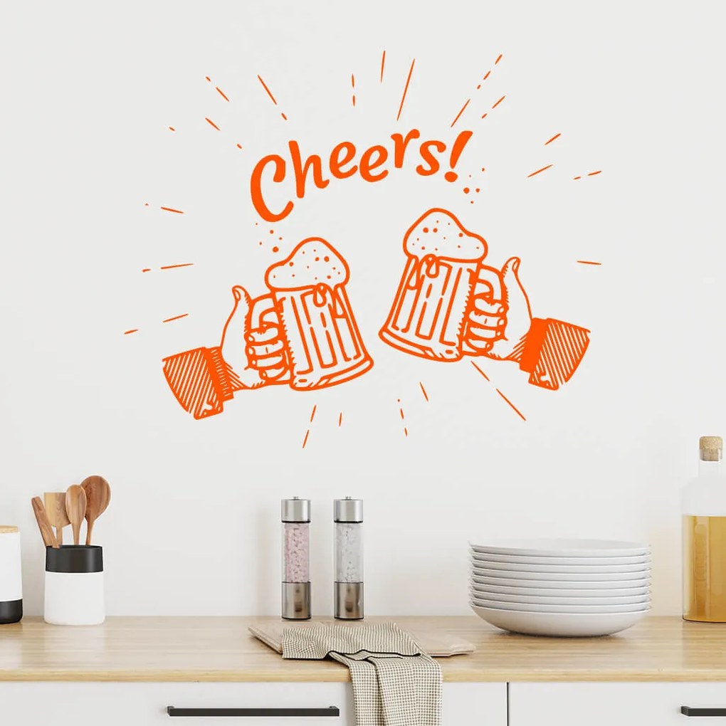 Veselá Stena Samolepka na stenu na stenu Cheers Farba: černá