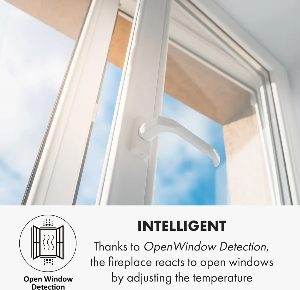 Klarstein Alpbach Snow, elektrický krb, 1800 W, 2 úrovne ohrevu, 65 cm, kamenný vzhľad