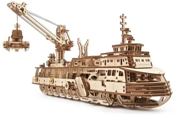 Ugears - 3D drevenené mechanické puzzle Výzkumná loď