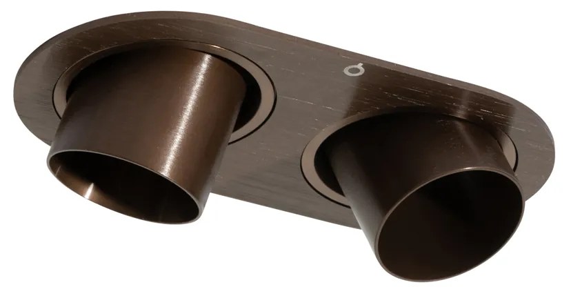 Zaoblené zapustené bodové svetlo tmavá bronz GU10 35 mm sklopné 2-svetlo - Installa