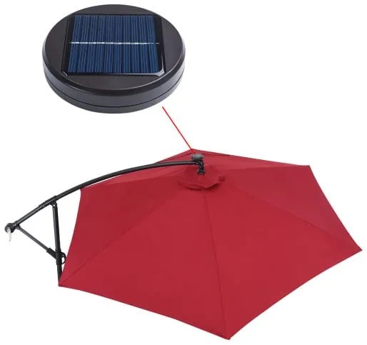 InternetovaZahrada LED slnečník Mali Ø350 cm - červený