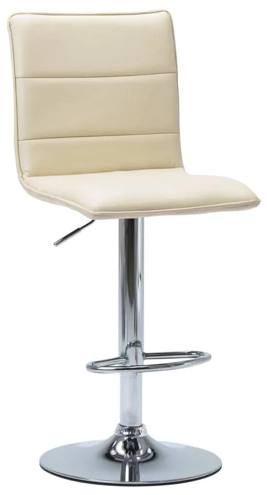 vidaXL Barová stolička krémová umelá koža