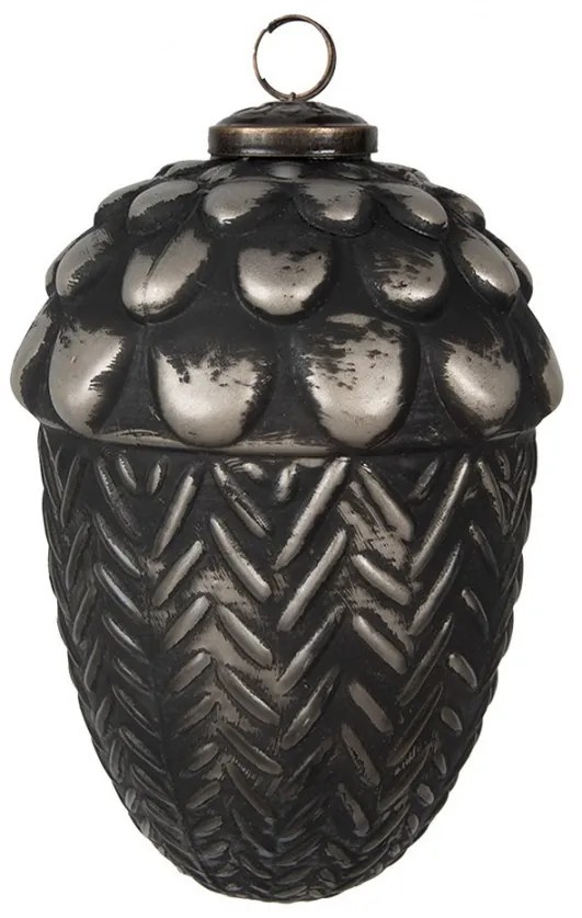 Granitová antik sklenená vianočná ozdoba žaluď Noirre - 10*15 cm
