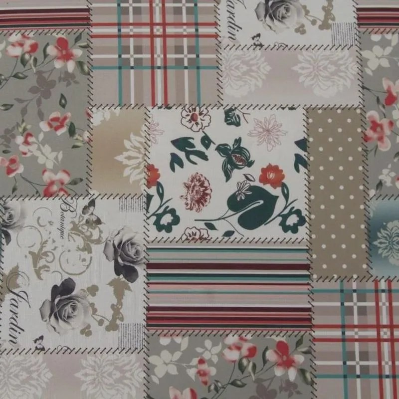 Kondela Kreslo, ušiak s taburetom, patchwork Viorica 1 látka, ASTRID
