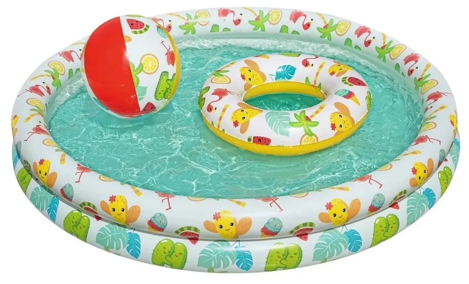 Bestway Nafukovací SET - bazén 122 cm, plávací kruh 46 cm, lopta 27 cm