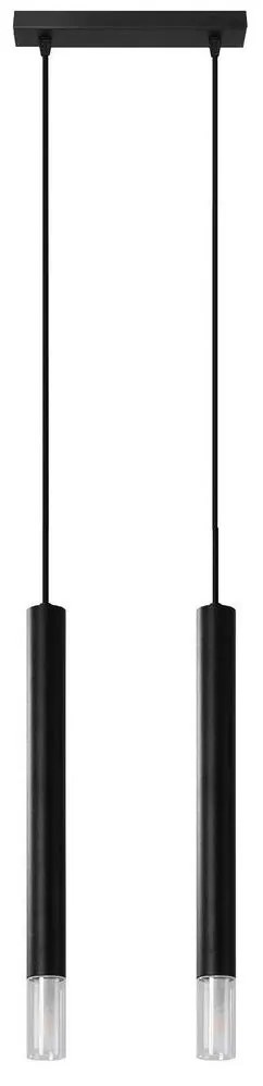 Sollux SL.0961 - Luster na lanku VIZIER 2xG9/40W/230V čierna
