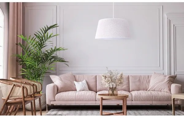 Duolla - Luster na lanku BOUCLE 1xE27/15W/230V pr. 50 cm biela