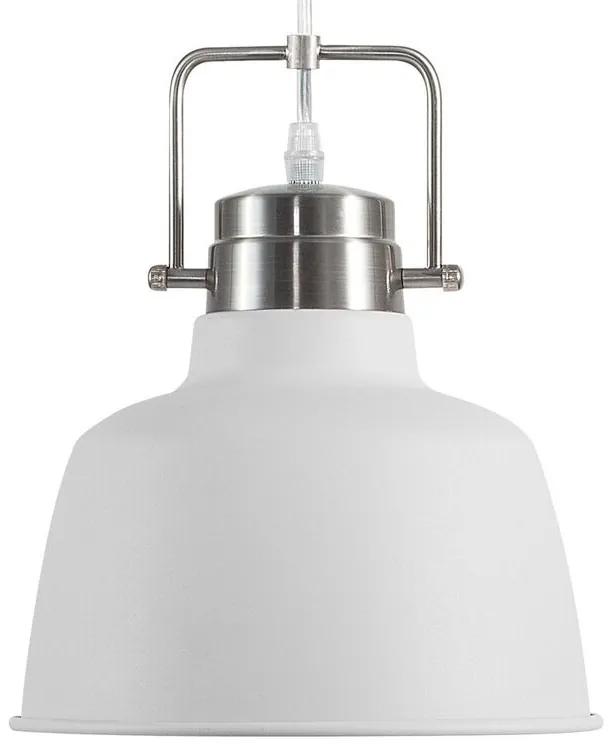 Biela a strieborná stropná lampa NARMADA Beliani