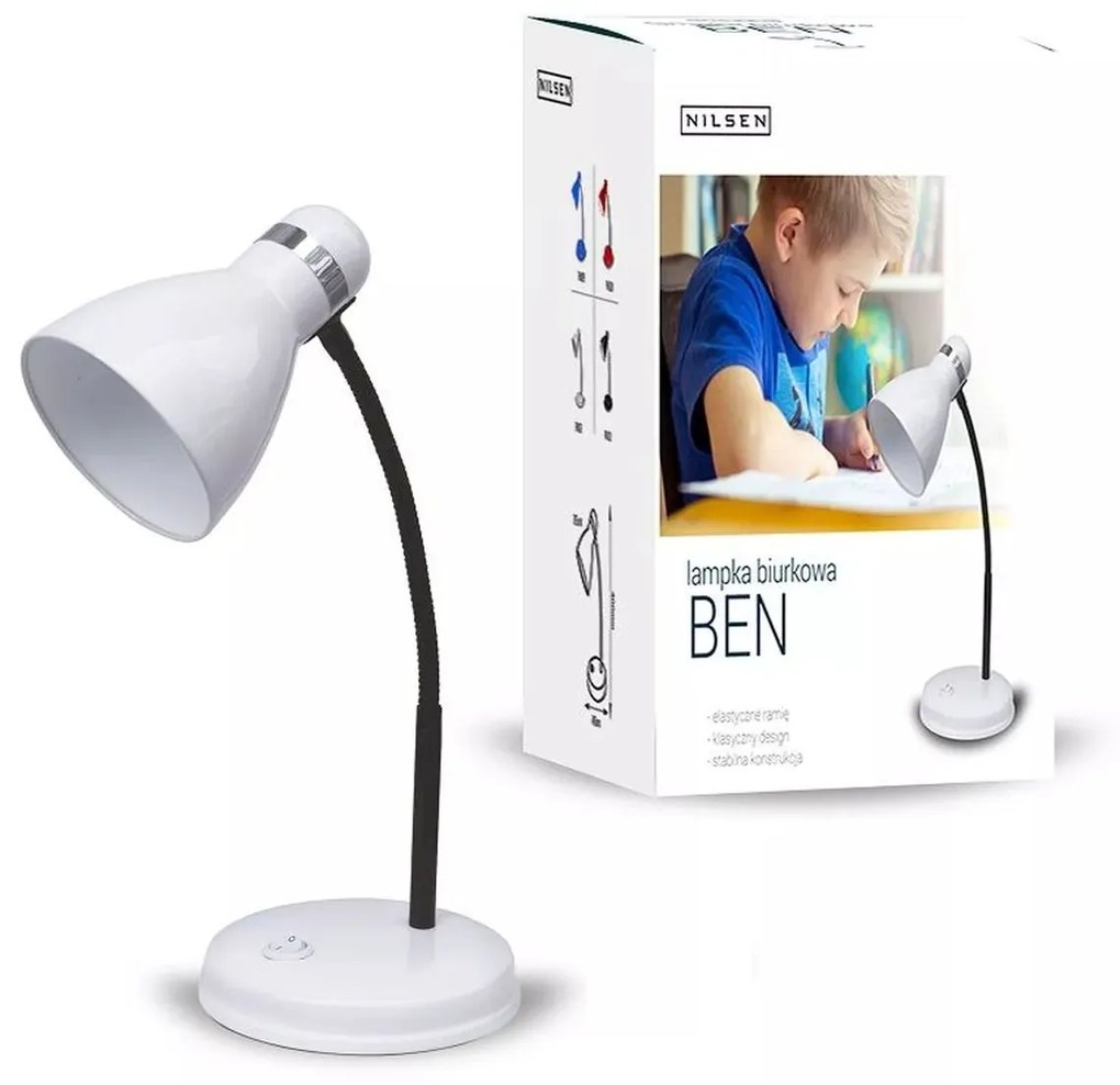 Stolná lampa Ben Nilsen E27 WHITE FN021 FN021
