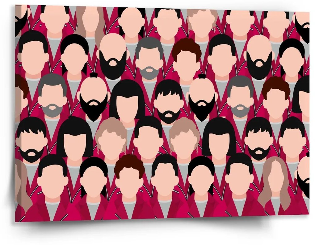 Sablio Obraz Money heist Anonymné tváre - 150x110 cm