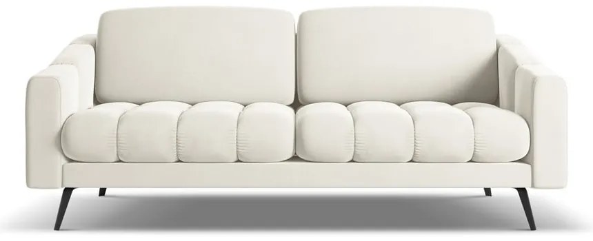 Biela zamatová pohovka 202 cm Nalu – Makamii