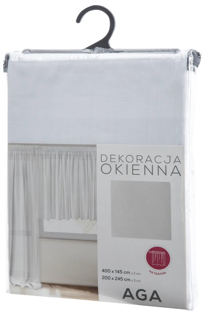 ZÁCLONA NA PÁSKE AGA4 400X145 CM 200X245 CM BIELA
