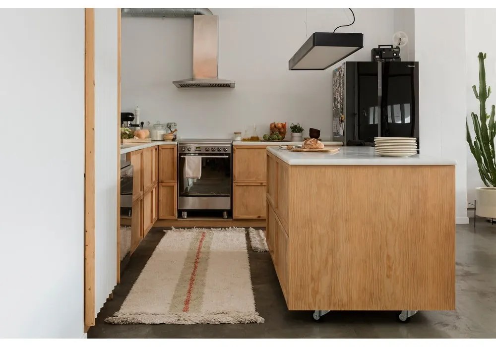 Béžový bavlnený behúň 80x230 cm Duetto Sage – Lorena Canals