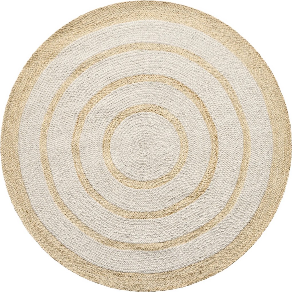 Ručne viazaný kusový koberec Ellara SM 05 Natural kruh, 240x240 (priemer) kruh, béžová, chodba / predsieň, Diamond Carpets India