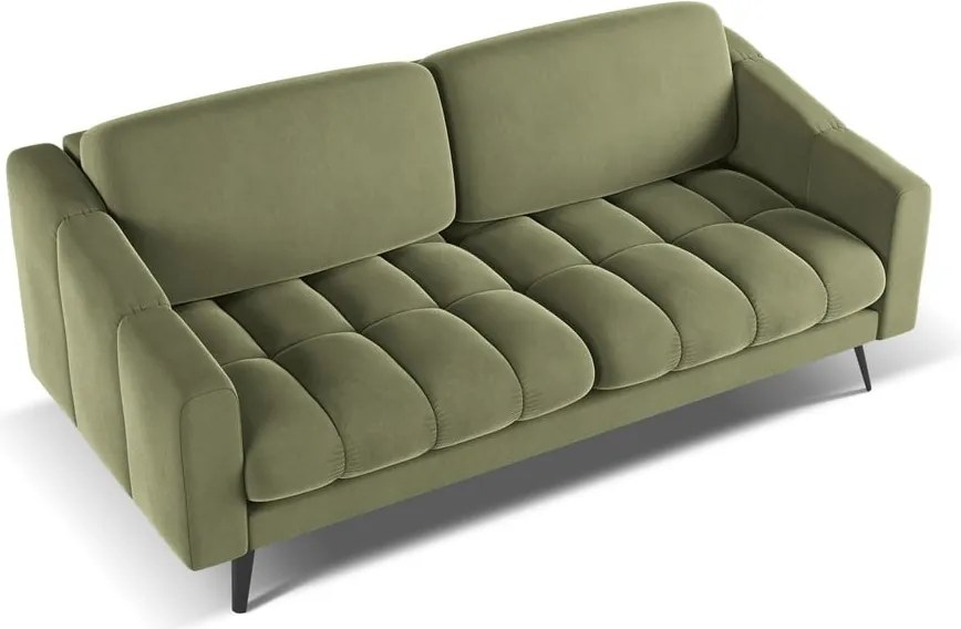 Zelená zamatová pohovka 202 cm Nalu – Makamii