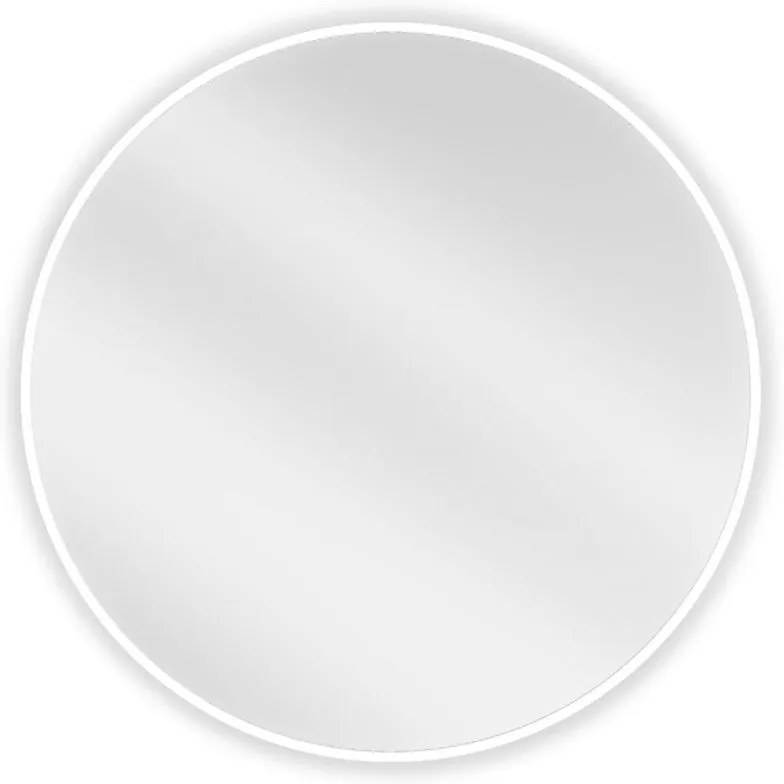 Mexen Loft, okrúhle kúpeľňové zrkadlo 70 cm, farba rámu biela, 9850-070-070-000-20