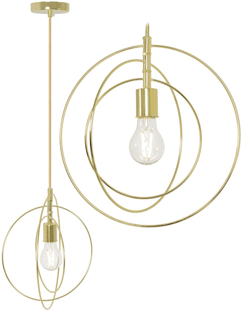 Toolight - závesná lampa E27 APP286-1CP, zlatá, OSW-08404