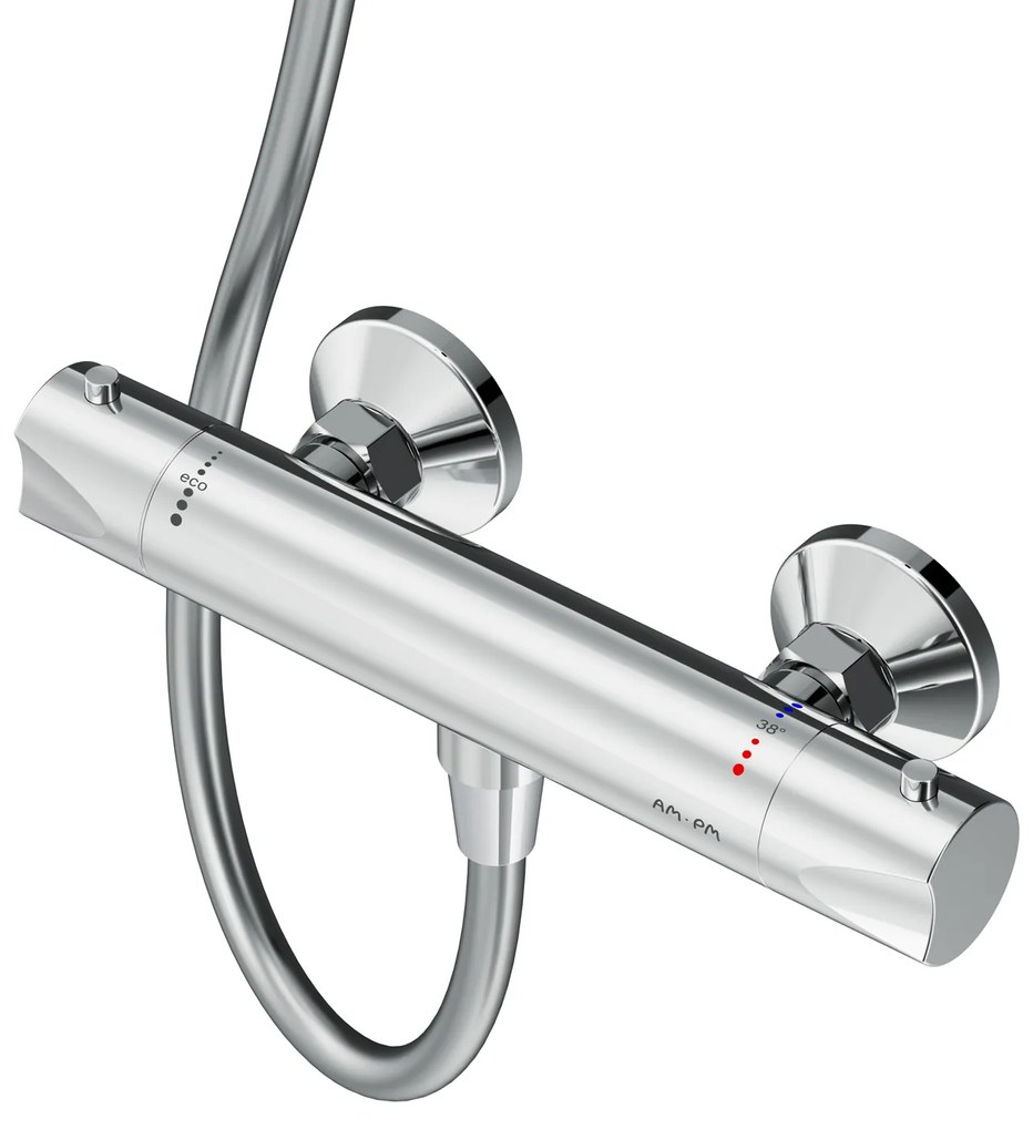 Ručná sprchová súprava AM.PM Hit F408TA46 s termostatickou sprchovou batériou, chróm