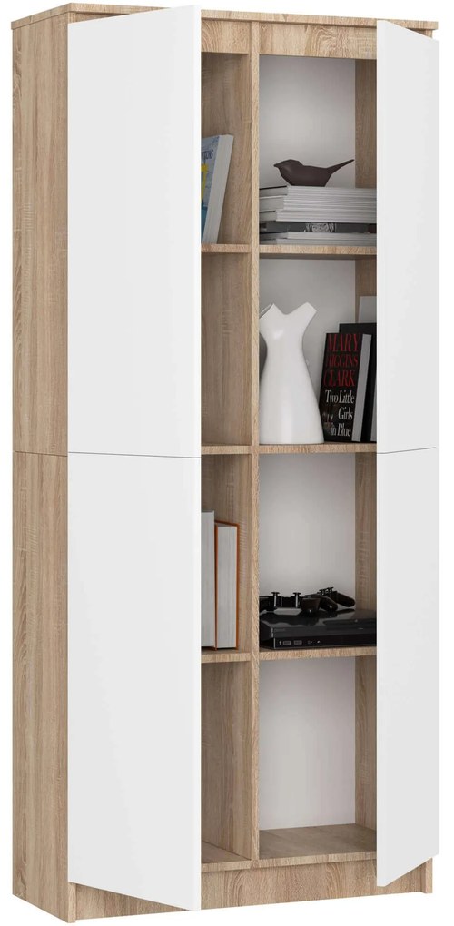 Skriňa Rexa III 80 cm dub sonoma/biela