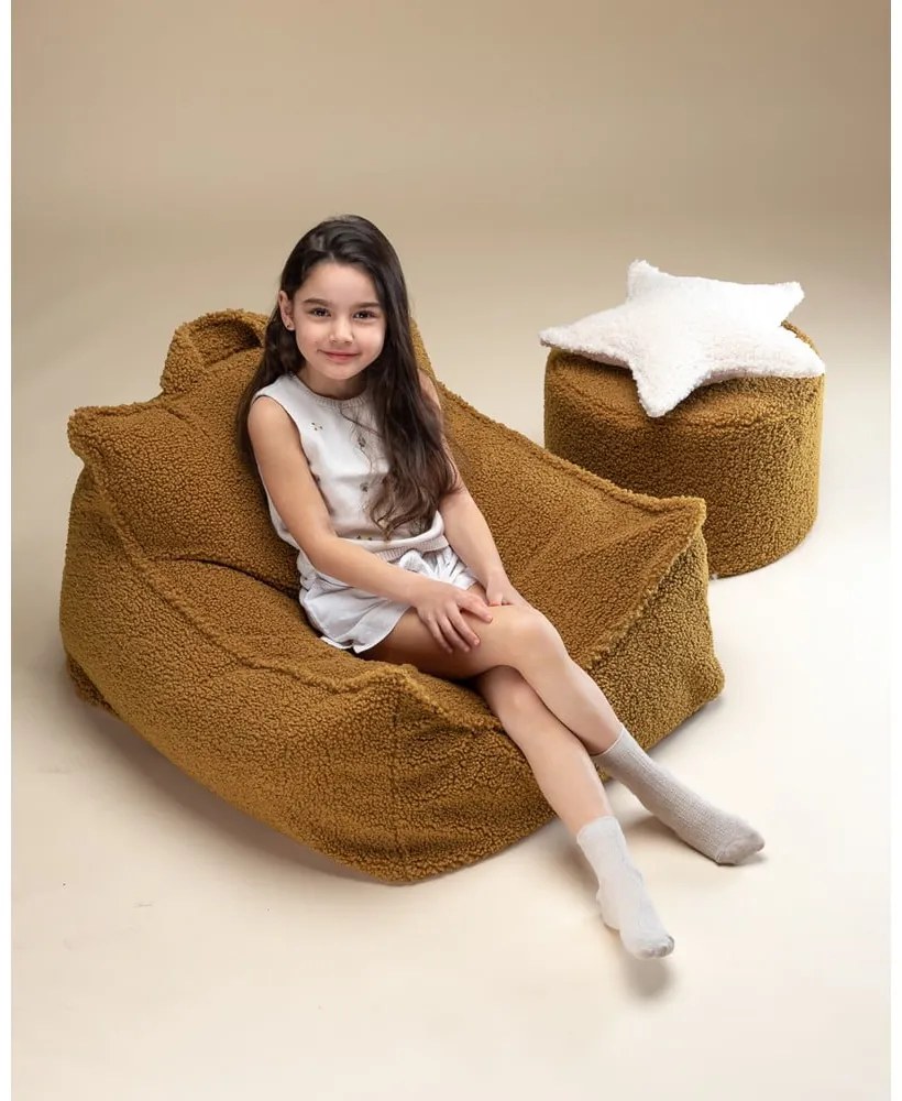 Hnedý detský sedací vak z textílie buklé Chair – Wigiwama