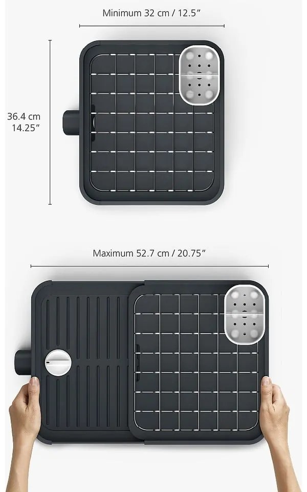 Sivý nastaviteľný odkvapávač Joseph Joseph Extend