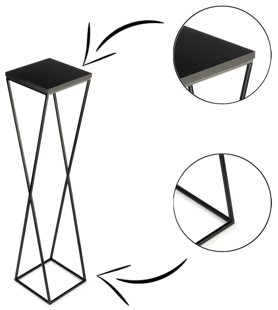 Kvetinový stojan LOFT II 100 cm čierny