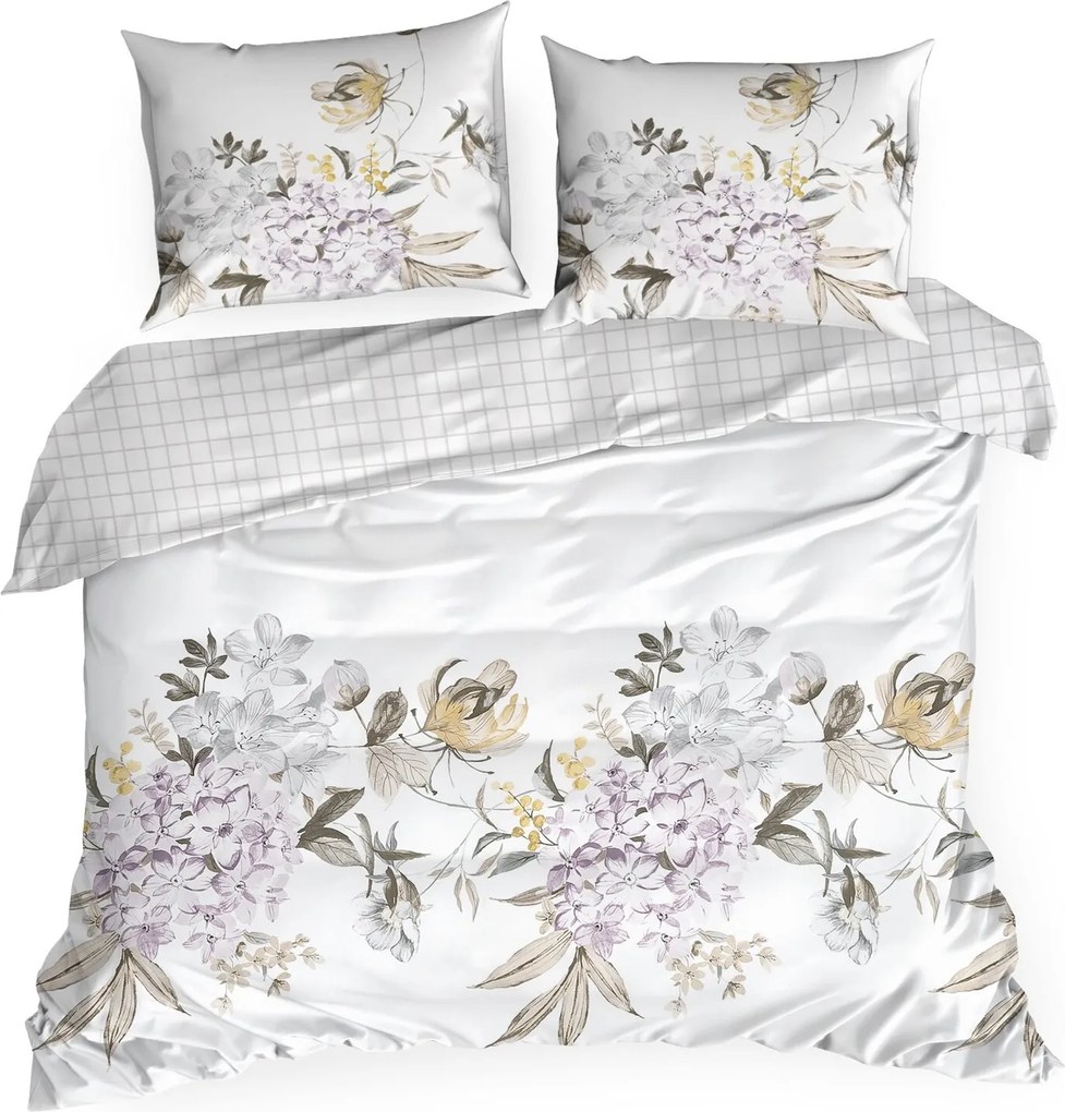 SATÉNOVÉ OBLIEČKY ELLA16 160X200 CM, 2 KS 70X80 CM KVETY