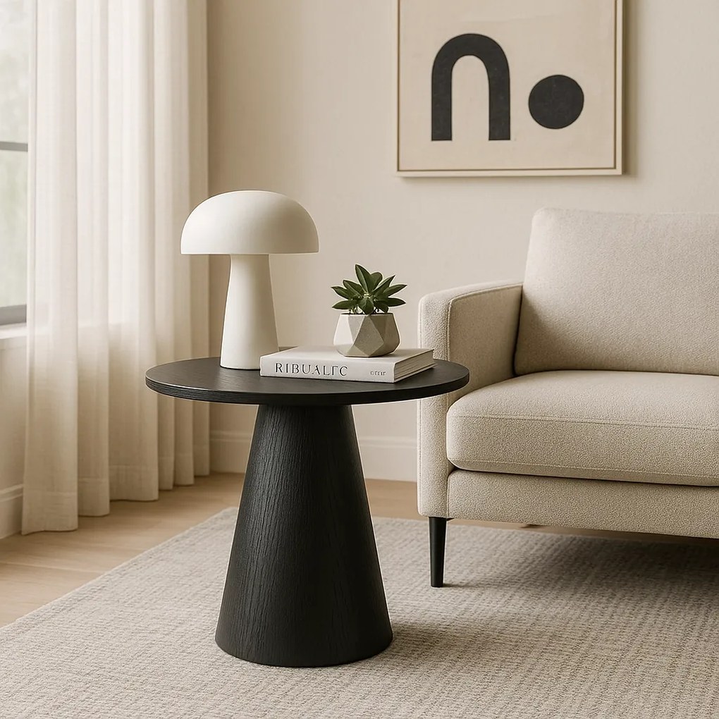 PROXIMA.store - Okrúhly konferenčný stolík CARLY FARBA: čierna